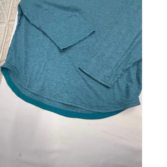 Kancystore Top size Large teal women t-shirt shortened 3/4 sleeve soft - Picture 3 of 6